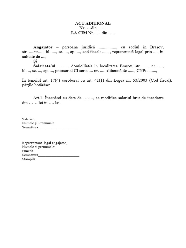 Act Adiţional Model | PDF