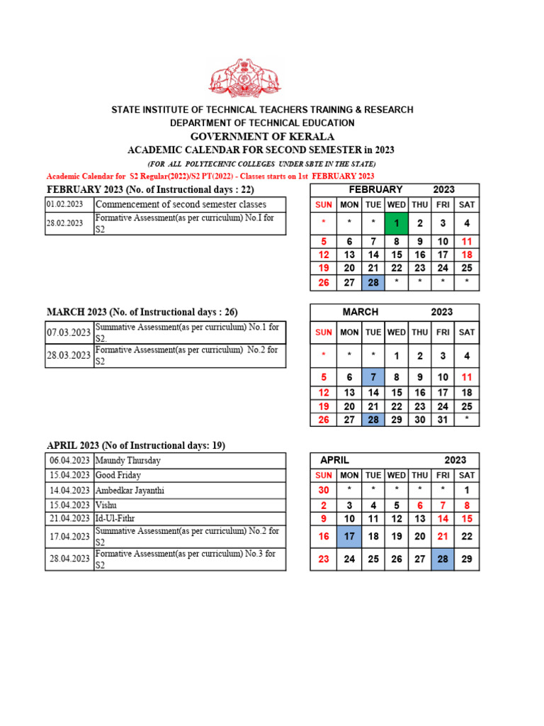 Polytechnic Academic Calendar 2023 | PDF | Academic Term | Educational ...