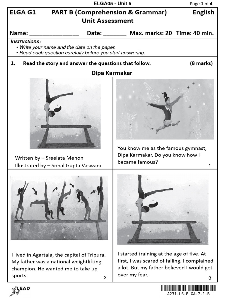 ELGA05 Unit Assessment 1 ELGA B | PDF | Subject (Grammar) | Grammar