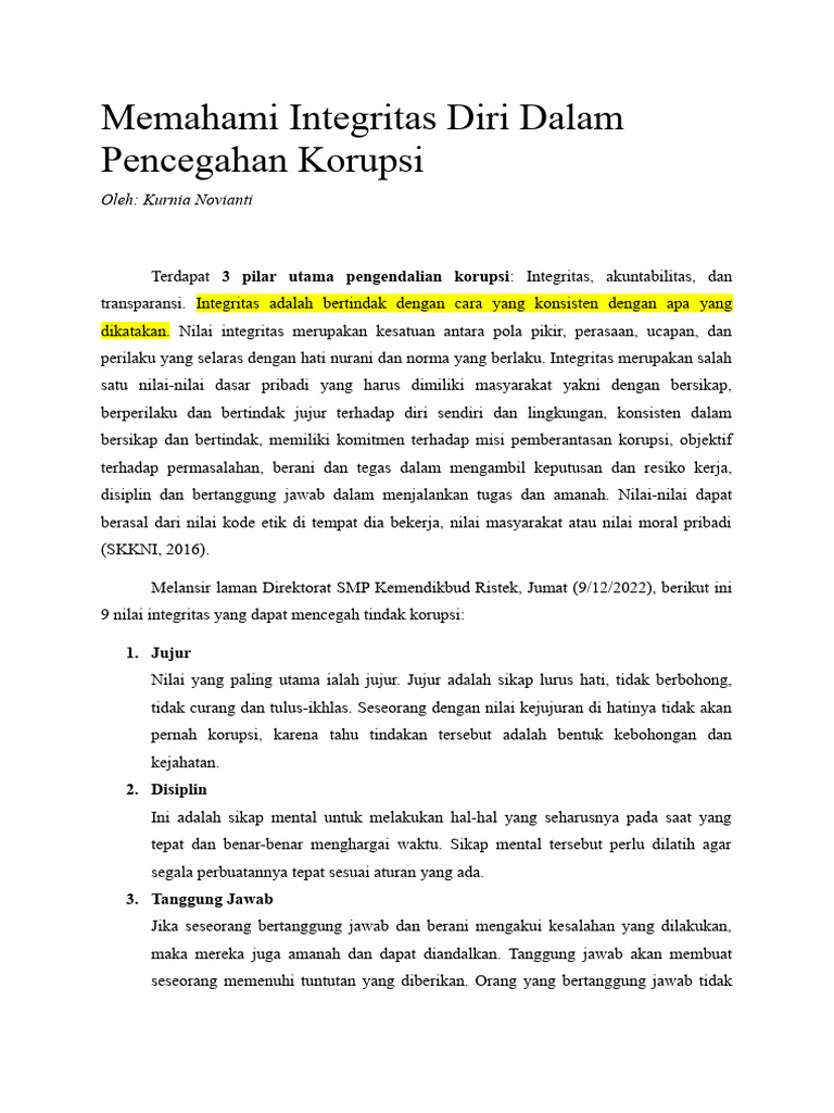 Sapta Marga sebagai Dasar Integritas dalam Melawan Godaan Korupsi