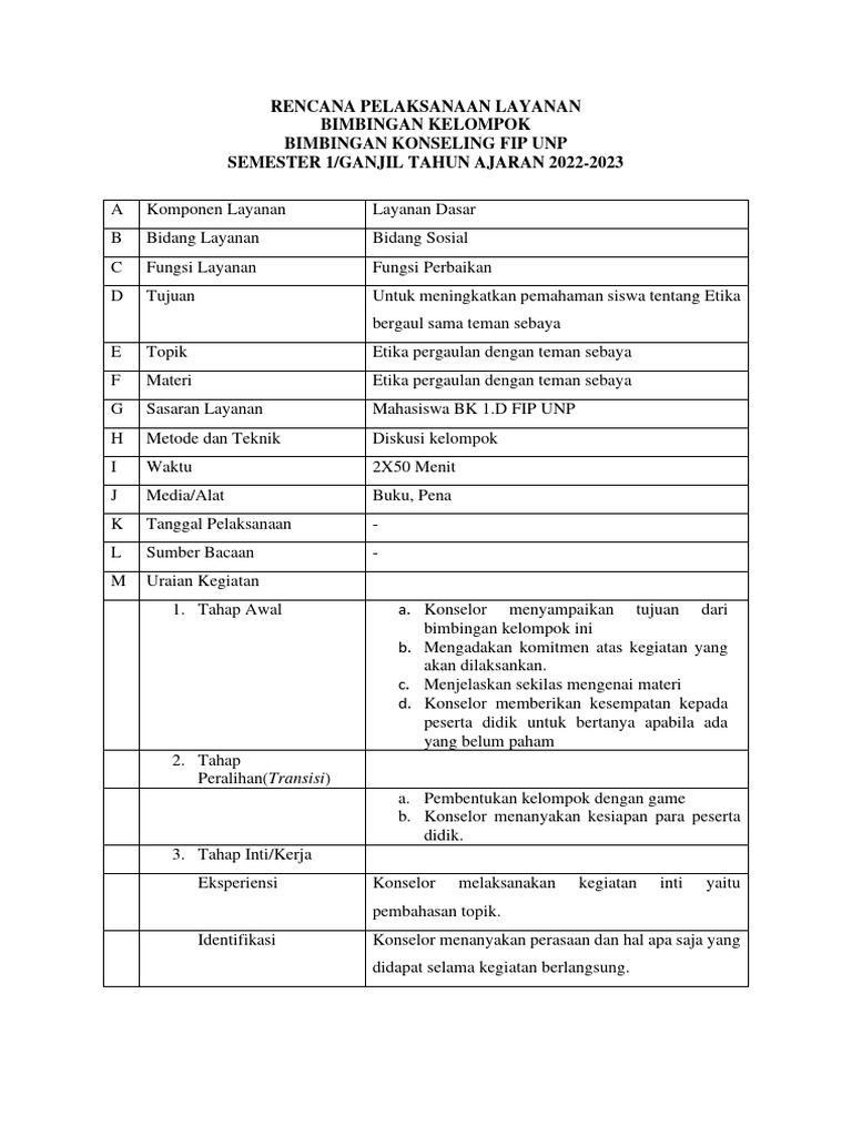 RPL Laporan BKP Etika Pergaulan Dengan Teman Sebaya | PDF | Sains ...