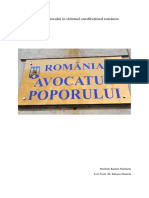 Avocatul Poporului În Sistemul Constituțional Românesc