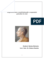 Reglementarea Constituțională A Separației Puterilor În Stat