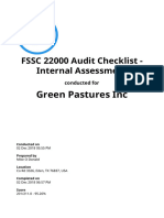 FSSC 22000 Audit Checklist Sample Report IAuditor