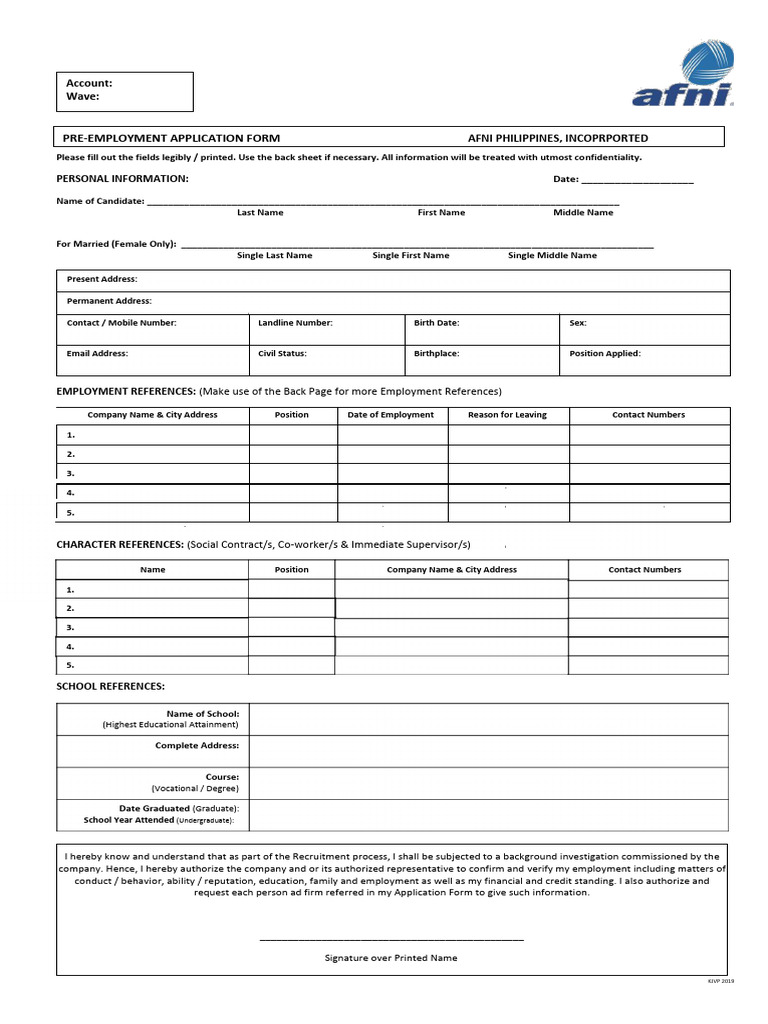 Bg check form pdf background check