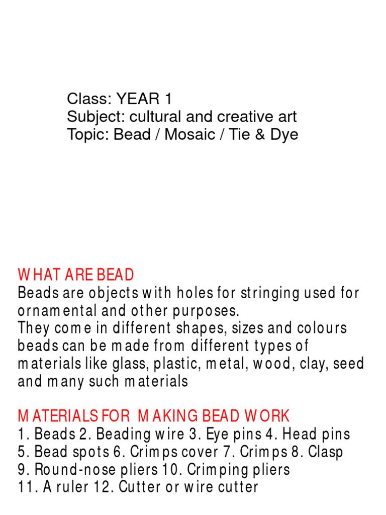 YEAR 1 Bead Mosiac 5 | PDF