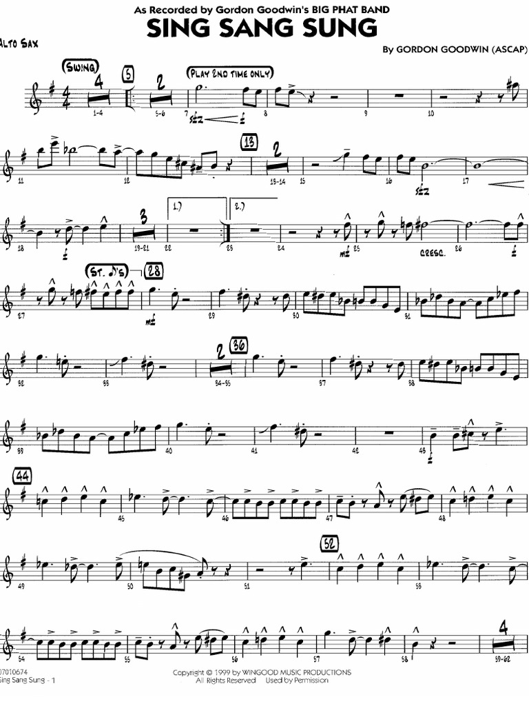 Sing Sang Sung ビッグバンド 楽譜 (スコア+パート譜) Sing Sang Sung ビッグバンド 楽譜 (スコア+パート譜)