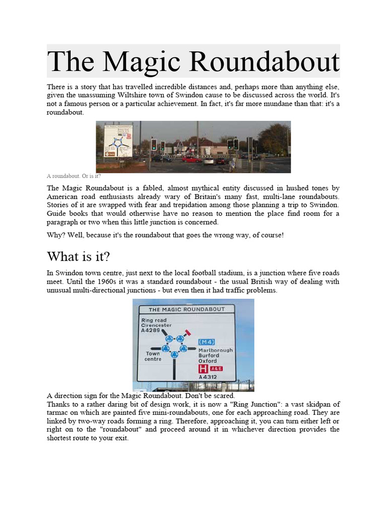 Swindon's Magic Roundabout Explained | PDF | Business