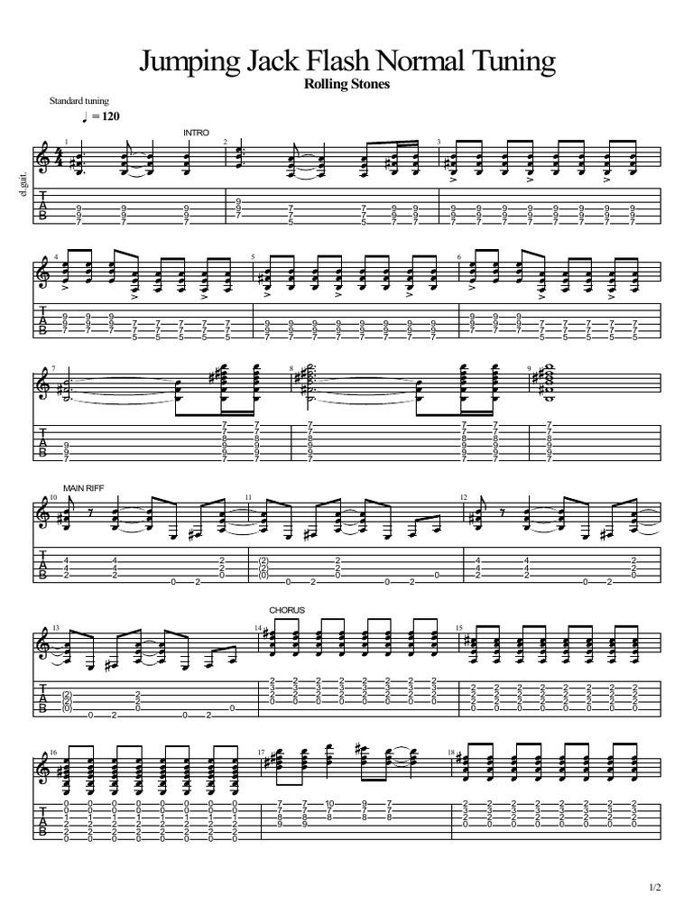 Jumping Jack Flash Normal Tuning PDF Songs Vocal Music