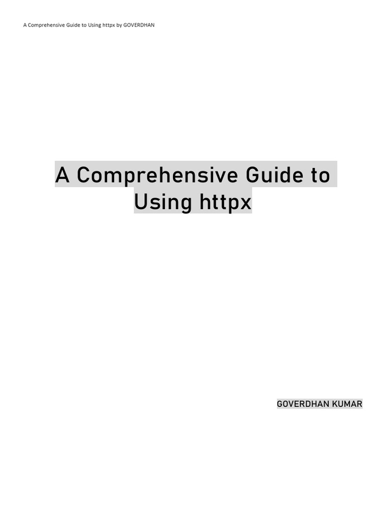 A Comprehensive Guide To Using HTTPX | PDF