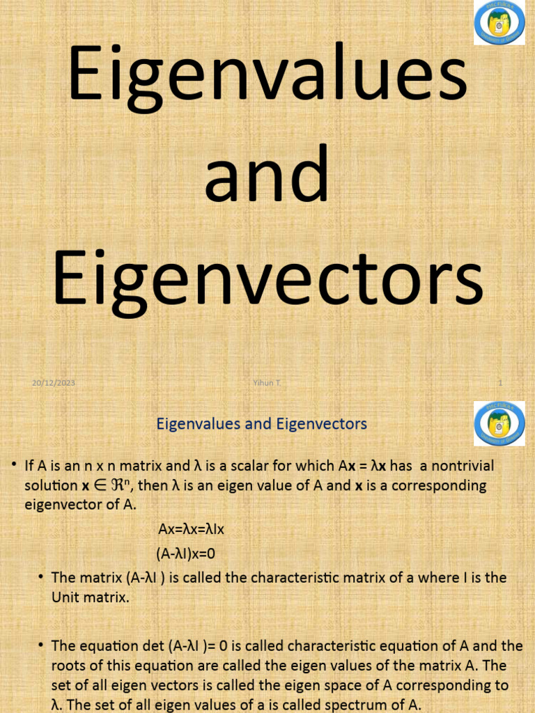 Eigen Value and Eigen Vector | PDF | Eigenvalues And Eigenvectors ...