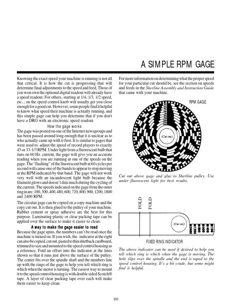 A Simple RPM Gauge PDF Incandescent Light Bulb Equipment