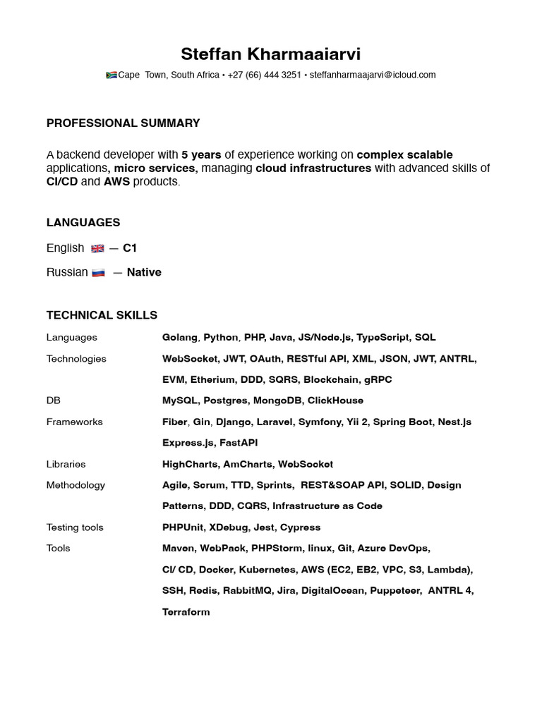 Professional Summary Traduccion