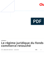 Le Régime Juridique Du Fonds de Commerce Retouché - Challenge - Ma