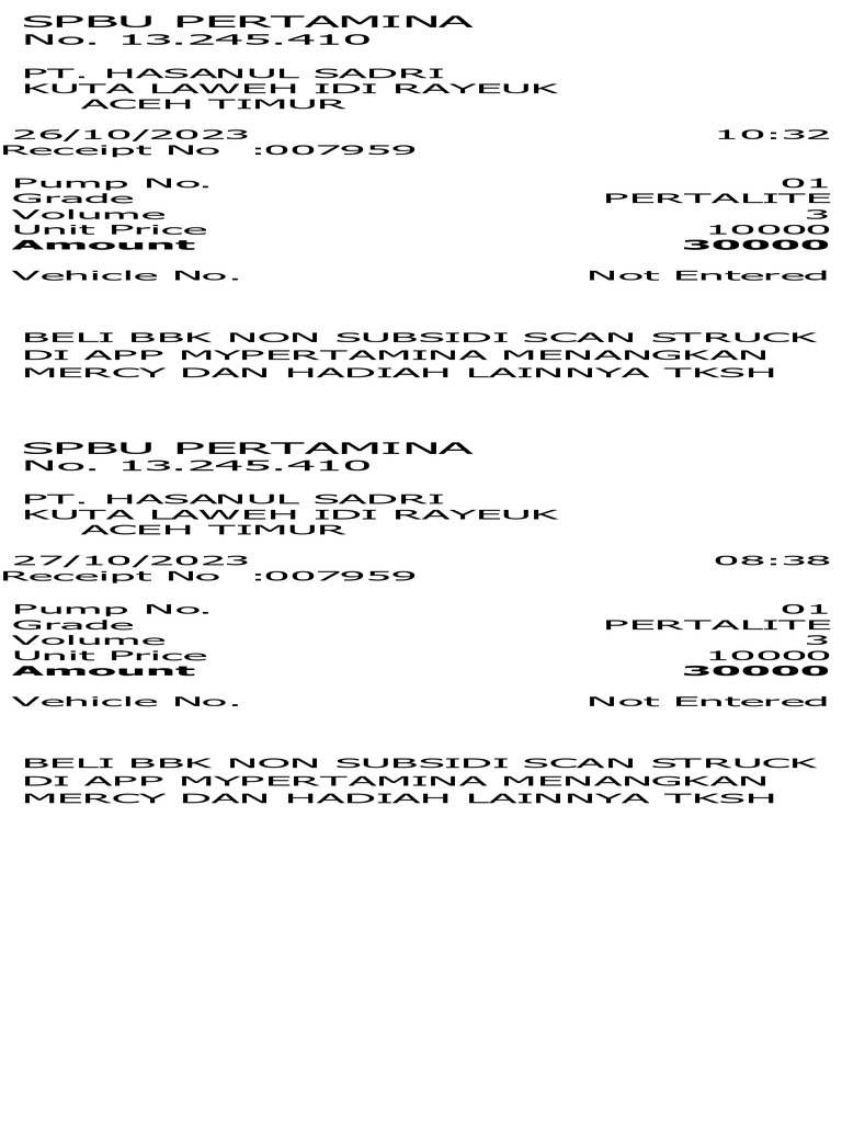 Struk Spbu PDF