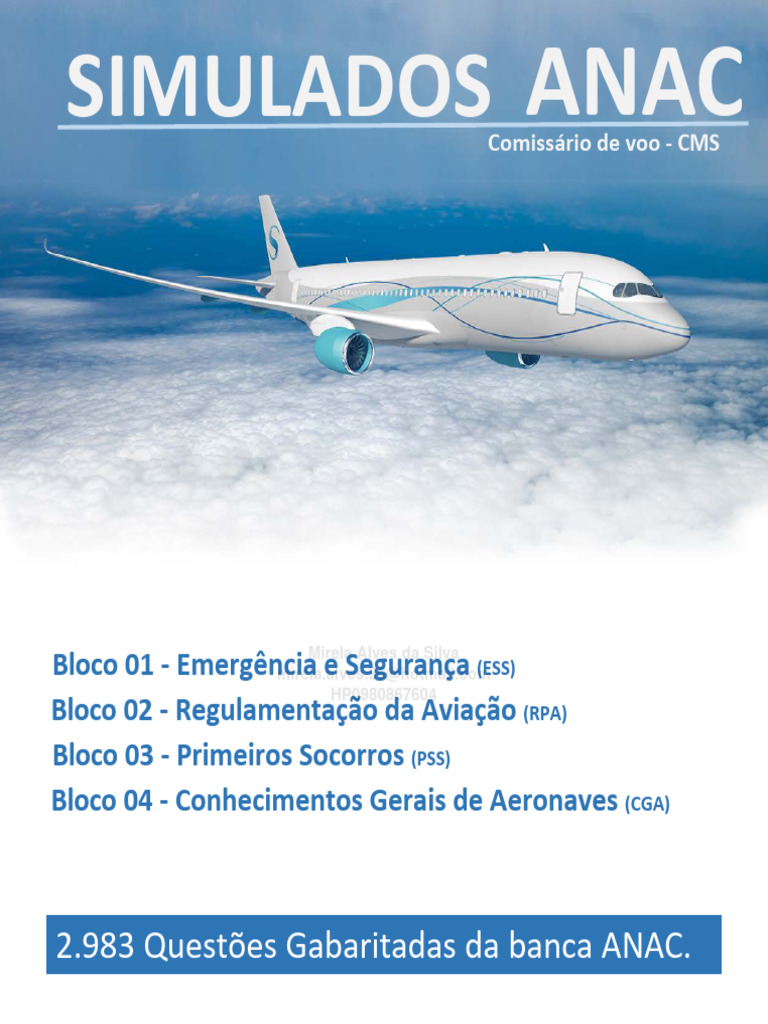 Simulados ANAC: Comissário de Voo | PDF | Aeronave | Aves