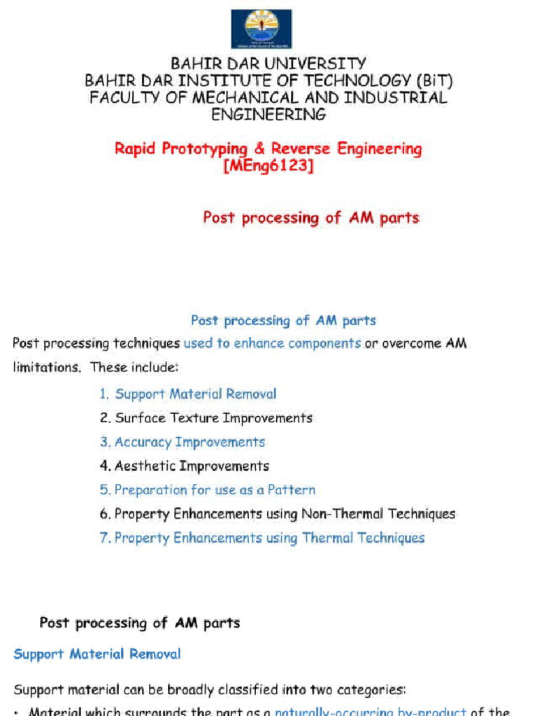 Post Processing of Am Parts | PDF