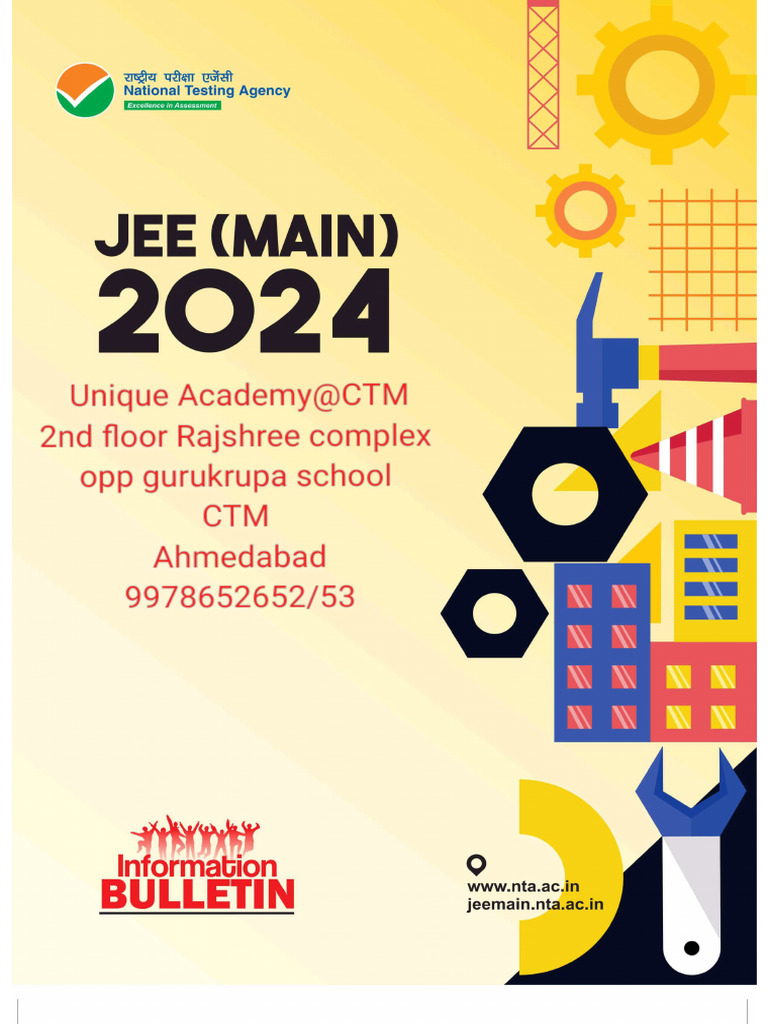 Information Bulletin For Jee Main 2024 PDF | PDF