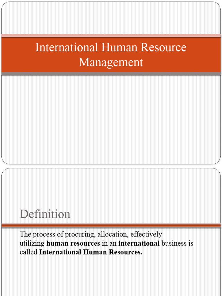 INTERNATIONAL HUMAN RESOURCE MANAGEMENT UNIVERSITY OF EDINBURGH intelligence overview