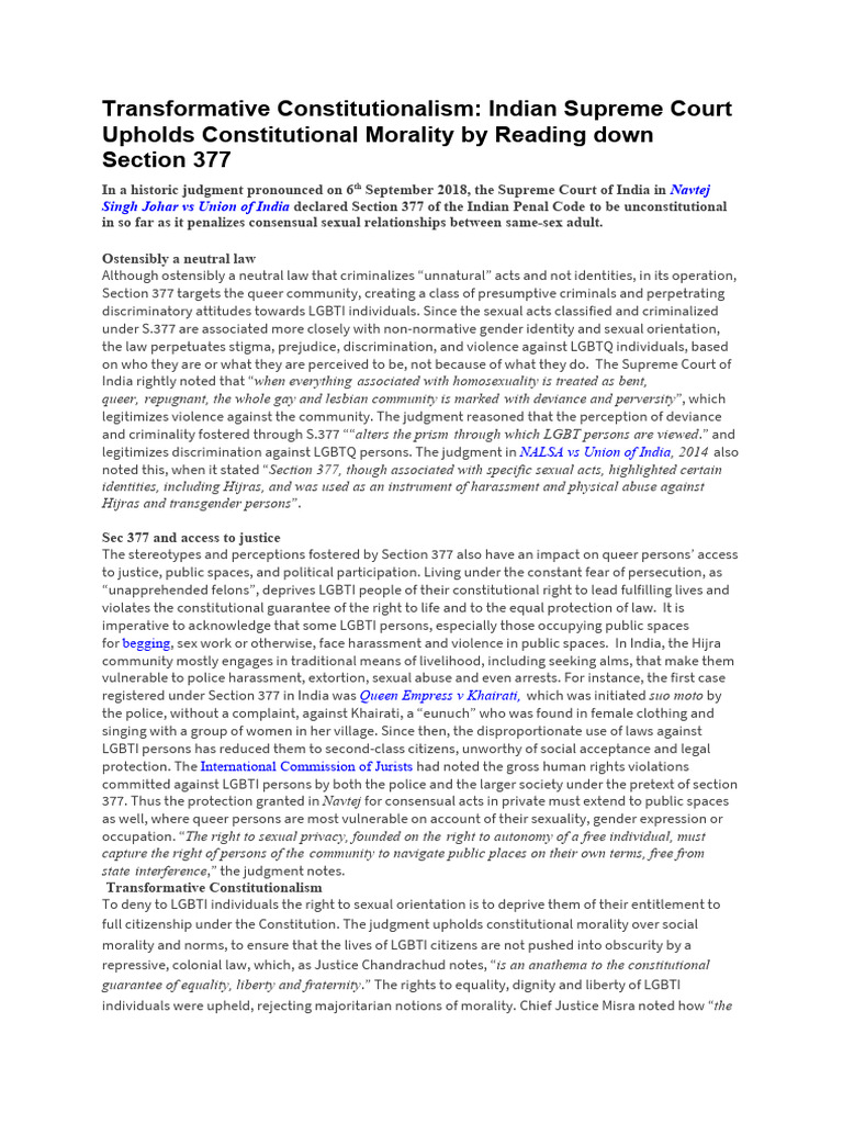 Transformative constitutionalism pdf homosexuality egalitarianism