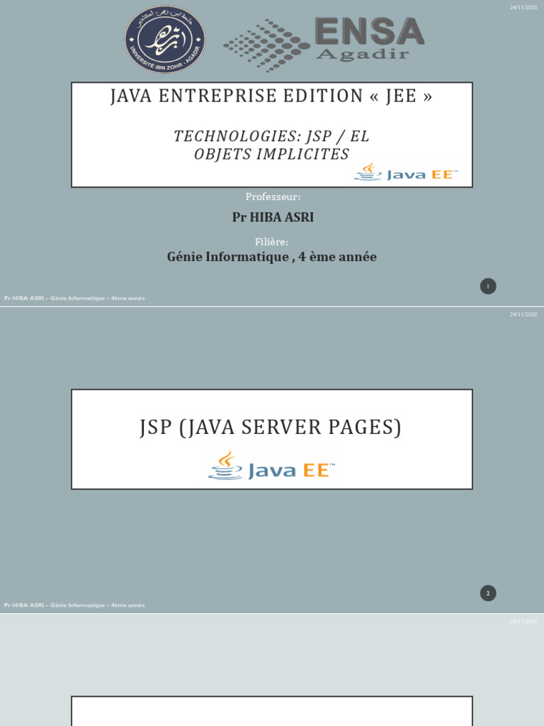 JSP et EL par Pr Hiba Asri | PDF | Programmation informatique ...