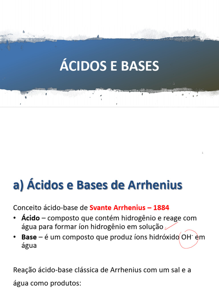 Teoria de Ácidos e Bases de Arrhenius | PDF | Ácido | Física Molecular