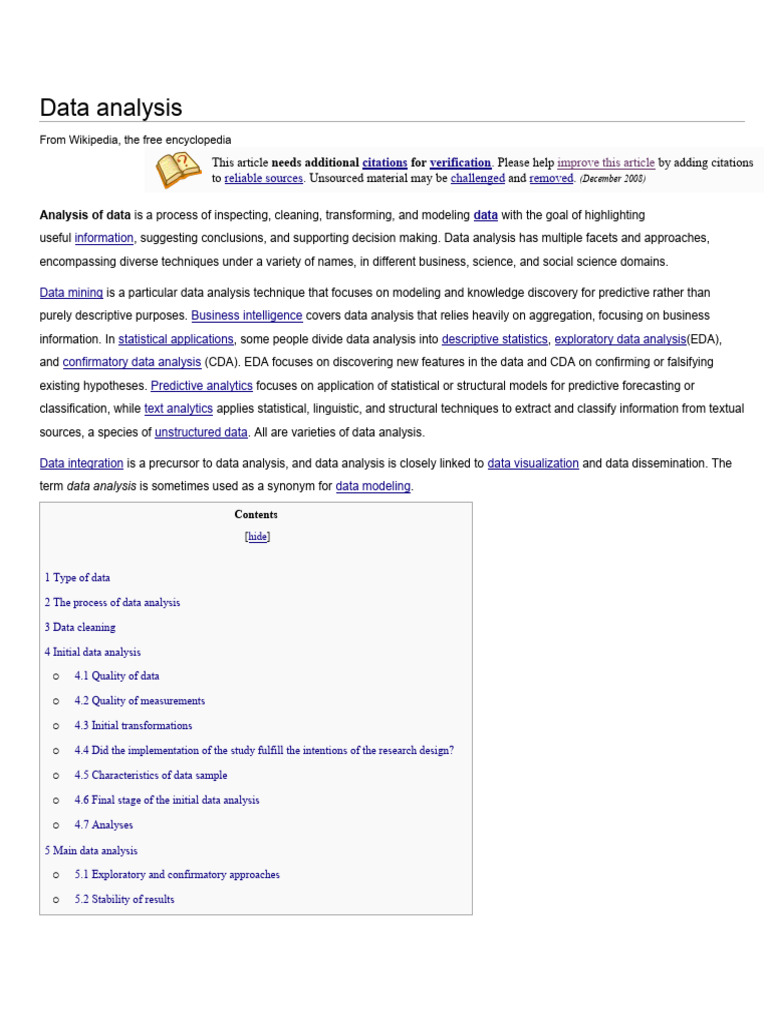Data analysis | PDF | Data Analysis | Data Quality
