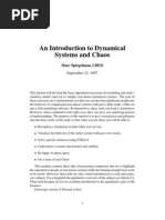 An Introduction To Dynamical Systems and Chaos