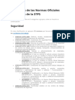 Categorías de Las Normas Oficiales Mexicanas de La STPS