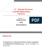 Discrete Structures Lecture 11