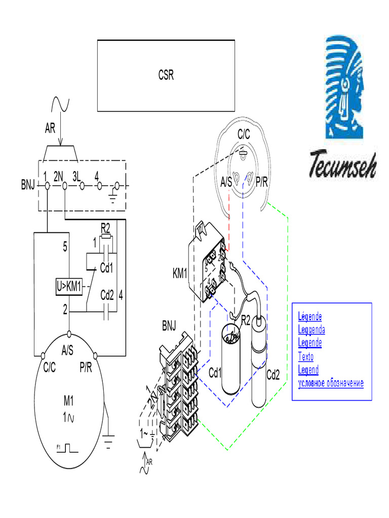 Wiring-Diagram-Tecumseh-Single-Phase-Compressor-CSR | PDF