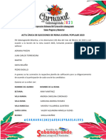 Acta Única de Elecciones de Reina Infantil Popular 2023