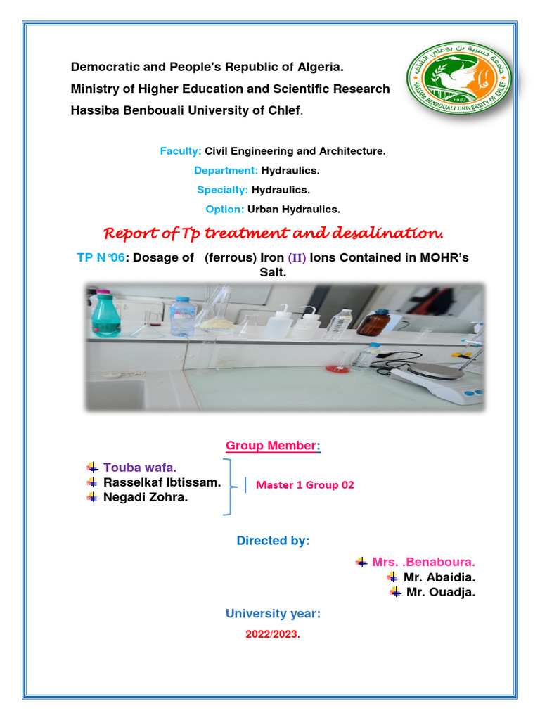 TP N°06 Dosage Des Ions Fer (Ii) Contenus Dans Le Sel de Mohr.. PDF — free download