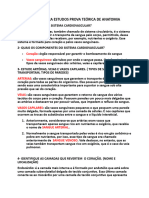 Roteiro para Estudos Prova Teórica de Anatomia.