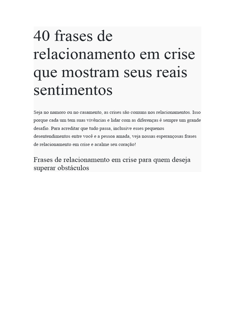 40 Frases de Relacionamento em Crise Que Mostram Seus Reais Sentimentos ...