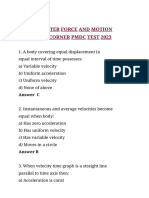 Force and Motion Mcqs With Key by STUDY CORNER