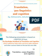 Translation, Corpus Linguistics and Cognition