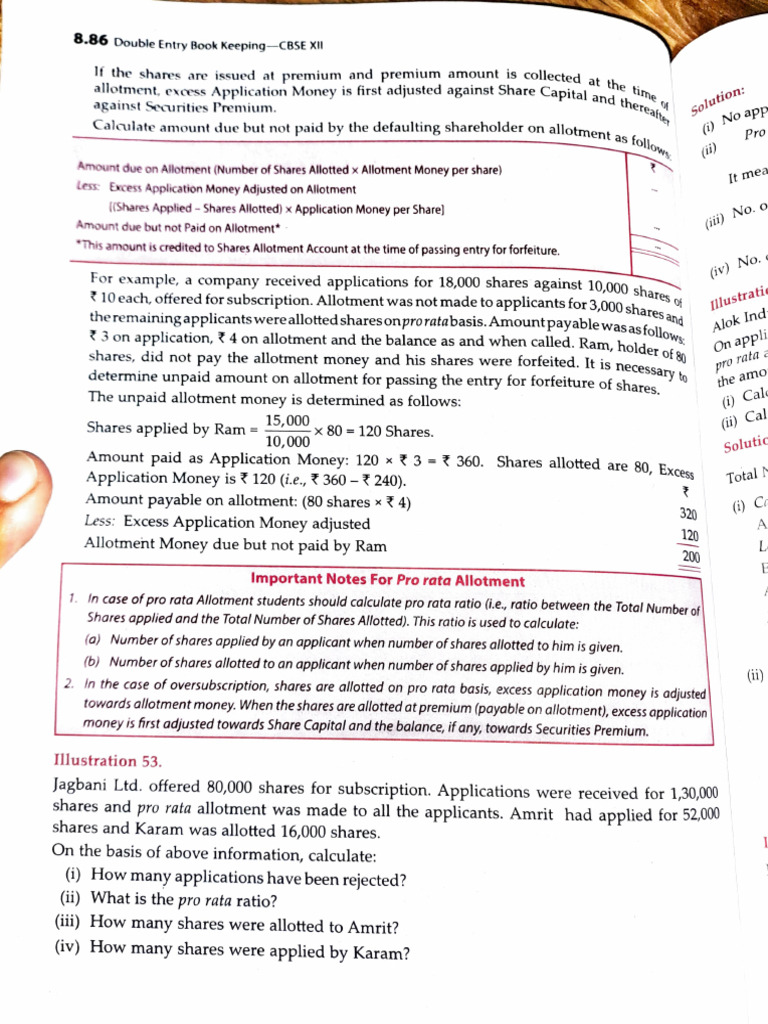 Share Capital Accountancy Pdf Equity Finance Pro Rata