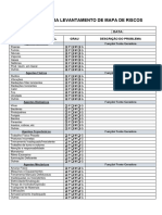 Check List para Levantamento de Mapa de Riscos