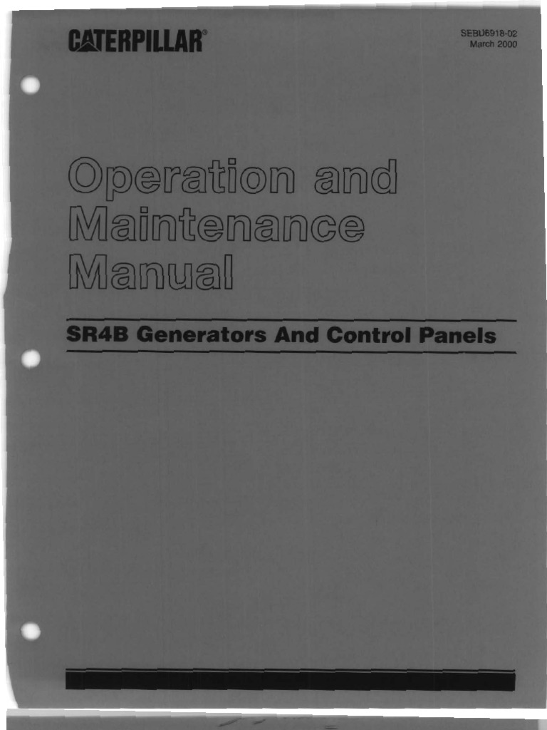 Caterpillar Operation and Maintenance Manual SR4B Generators