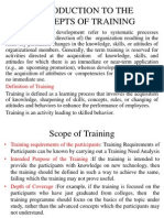 Introduction to the Concepts of Training