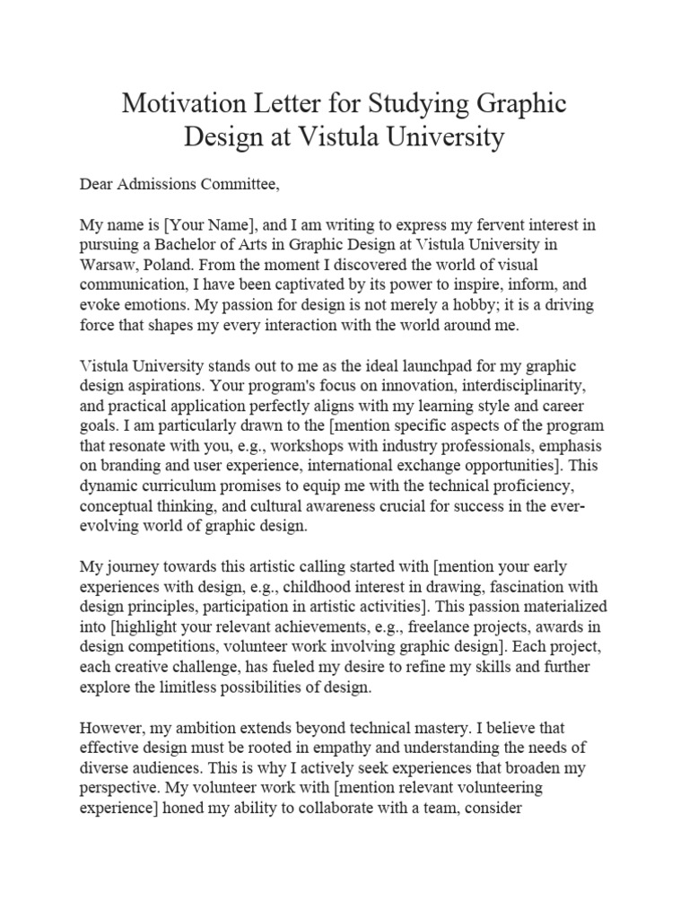 Motivation Letter Graphics | PDF