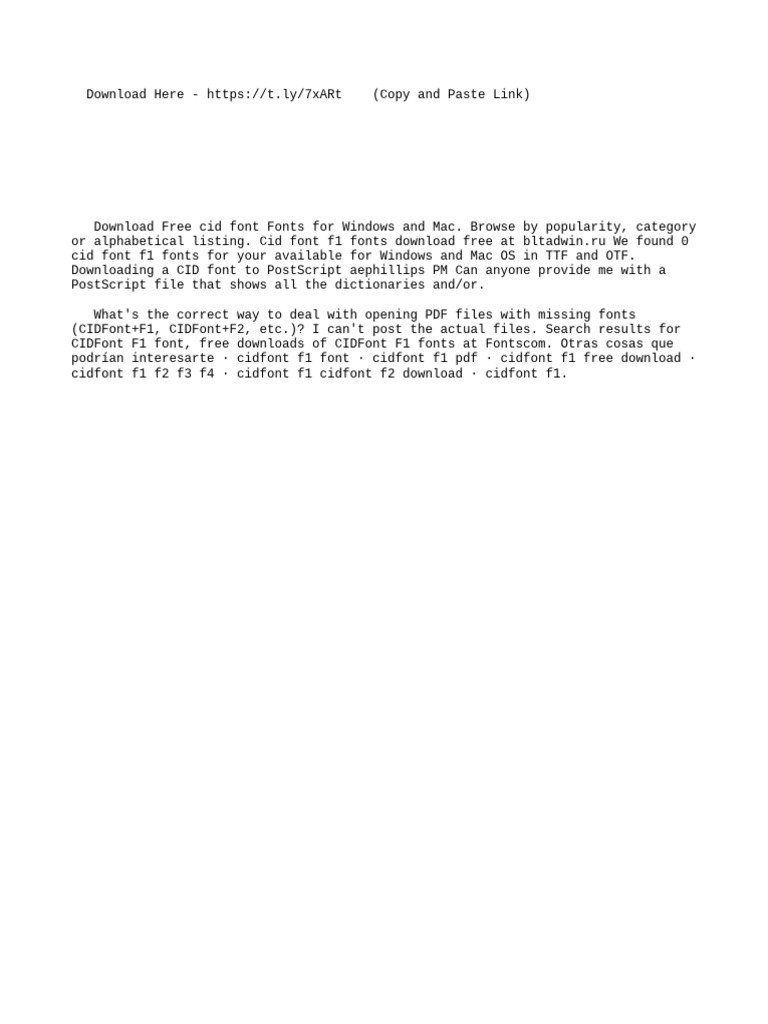 Cidfont f1 Font PDF