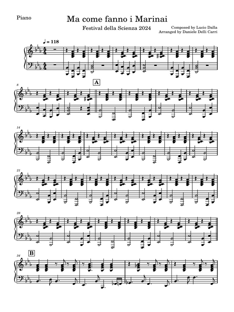 Ma Come Fanno I MarinaiPiano PDF