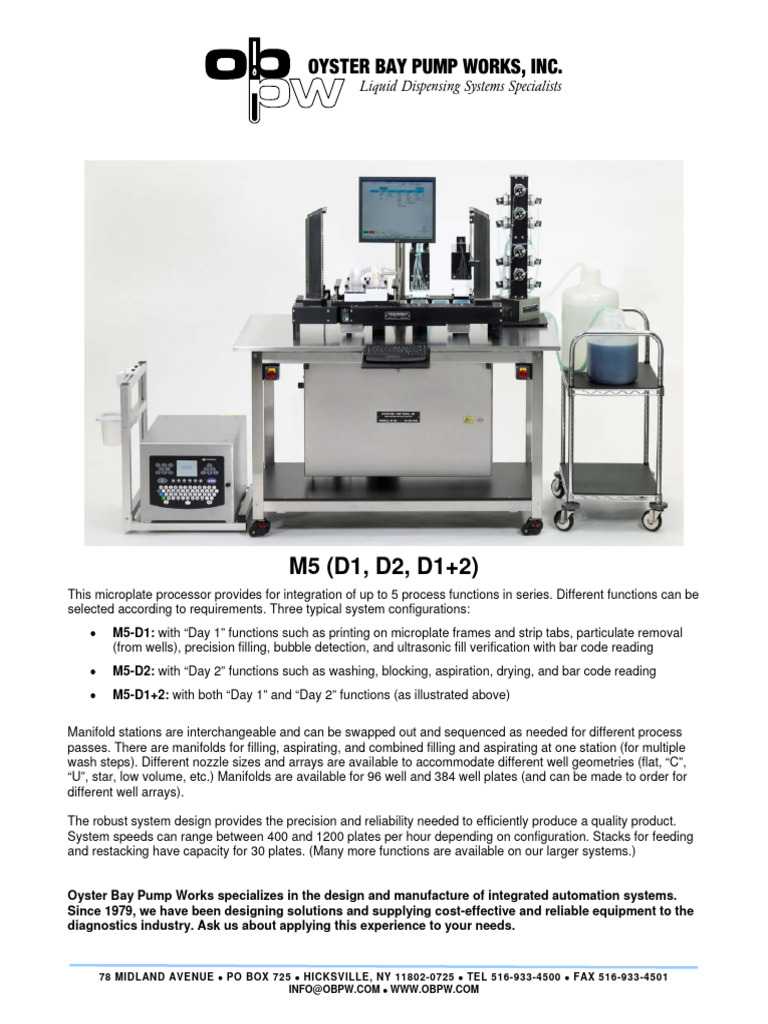 Oyster Bay Pump Works, Inc. M5 (D1, D2, D1+2) PDF