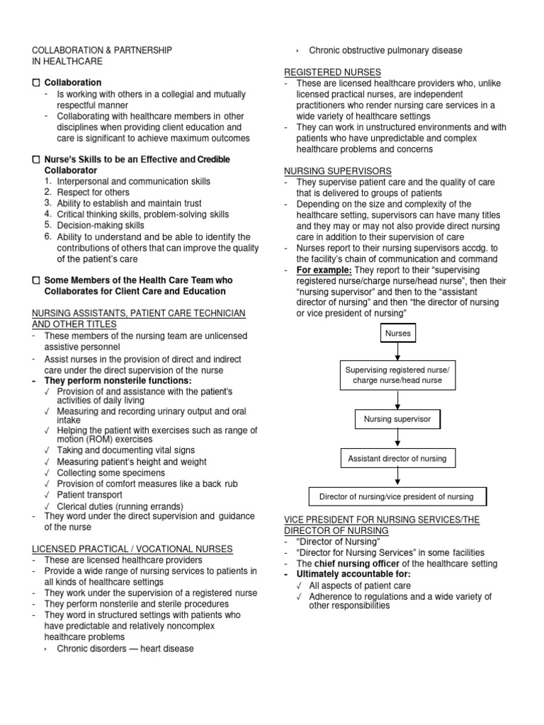 Collaboration and Partnership in Health Care | PDF