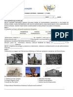 Historia 3o ANO U5 Patrimonios Historicos e Culturais Da Cidade Ou Regiao