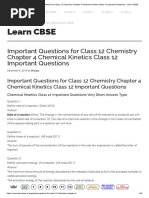 Important Questions For Class 12 Chemistry Chapter 4 Chemical Kinetics Class 12 Important Questions - Learn CBSE