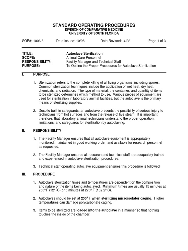 s1006 Autoclave Sterilization PDF Sterilization (Microbiology