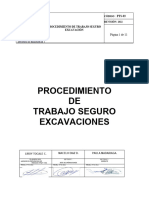 Procedimiento de Trabajo Seguro Excavación Excavaciones